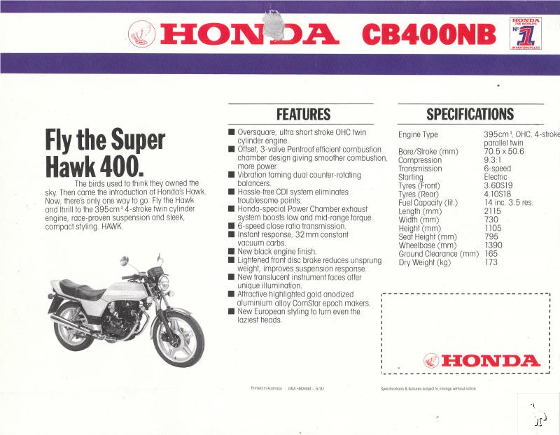 1981 Honda cb400 specs #3